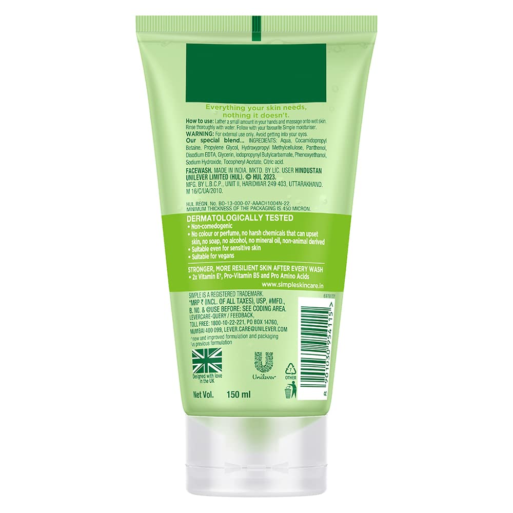 SIMPLE Skin Refreshing Facial Wash Gel 150ml - Image 2