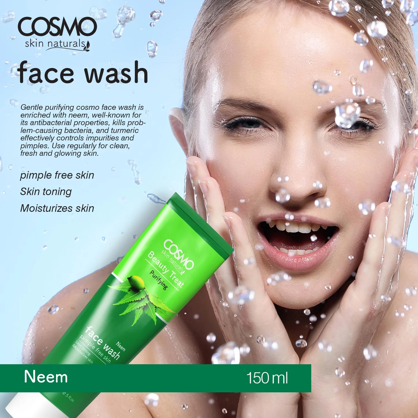 COSMO Skin Naturals Beauty Treat Purifying Neem Face Wash 150ml - Image 5