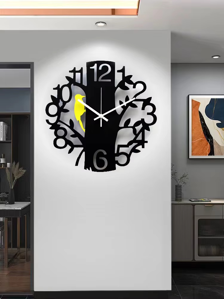 Acrylic Woodpeckers Tree Bird Design Wall Clock - Image 5